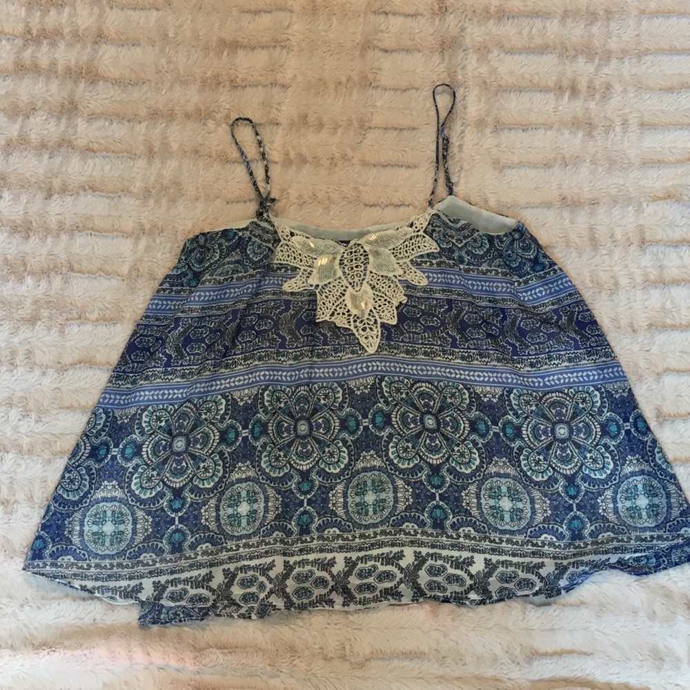 Blue Rain Blue Blouse with Detailed Front